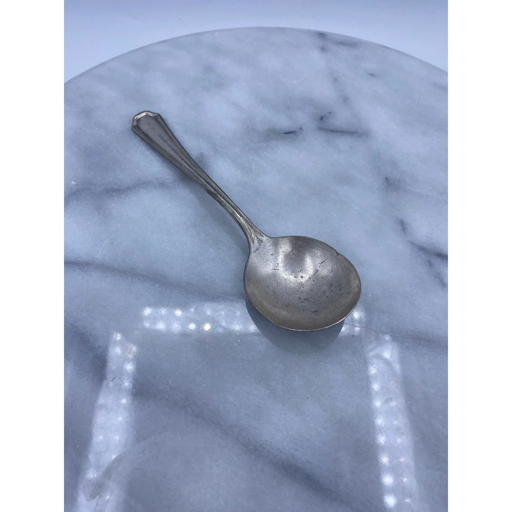 Dohrco Peerless Vintage Silverplate Spoon 5.75 Inch Art Deco Silver Patina